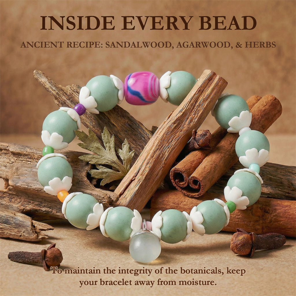 Mint Serenity Herbal Bead Bracelet – Soothing Sleep Aid Aromatic Wellness Jewelry
